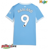 Camiseta Manchester City Erling Haaland #9 Primera Equipación para mujer 2026-27 manga corta